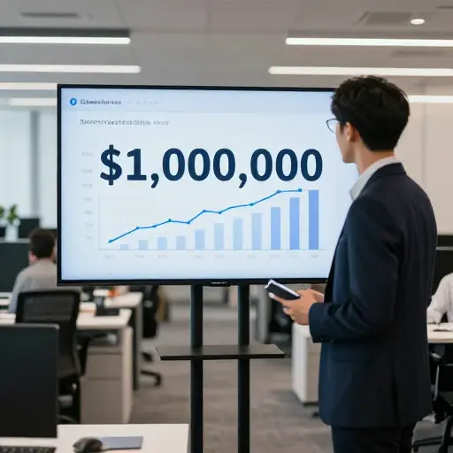 公司销售额每月高达100万美元。