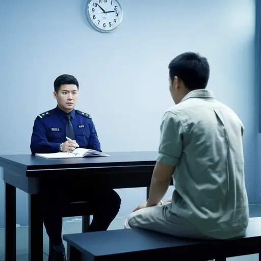 警察审问了嫌疑人整整三个小时。