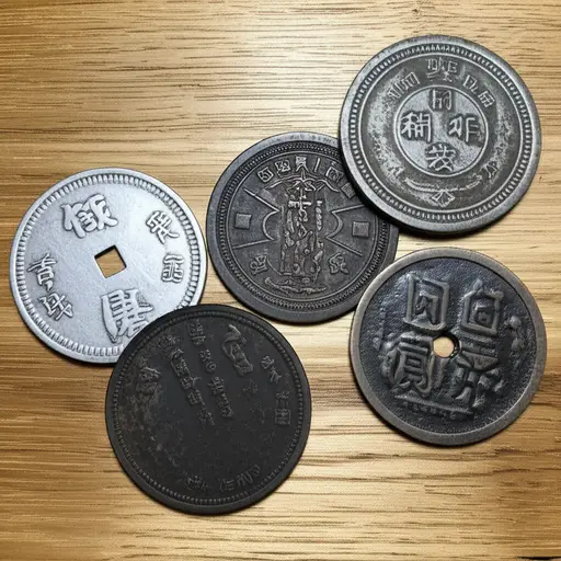 这些旧硬币里有几枚是日本明治时期的sen。