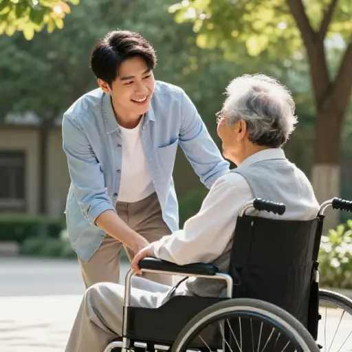 暑假期间我在一家养老院做志愿者。