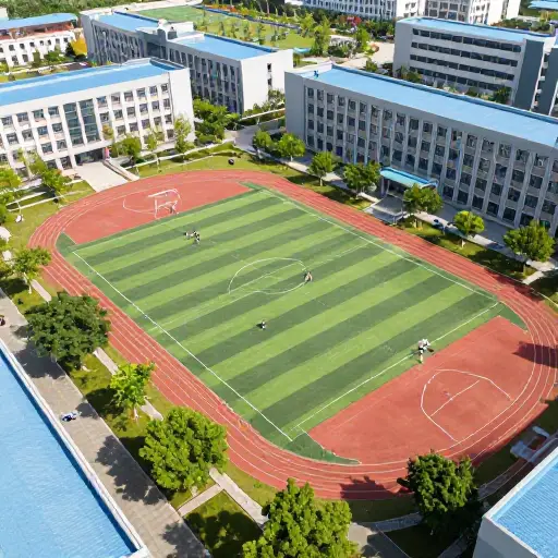 这所学校有广阔的场地。
