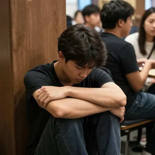 他害羞、内敛，是一个非常封闭的人。