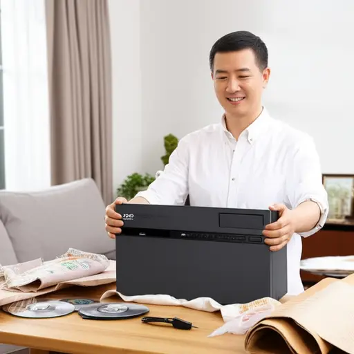 我爸爸买了一台新的DVD播放机。
