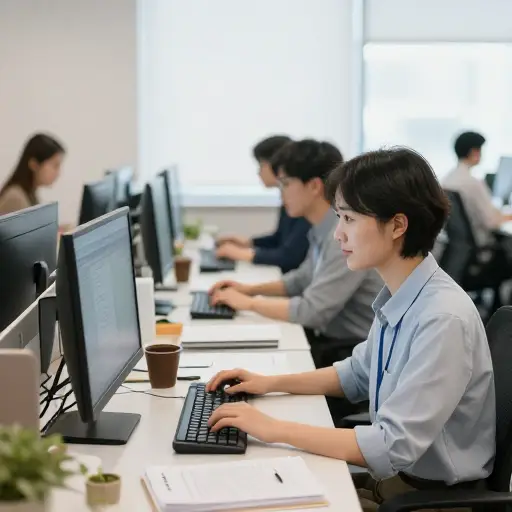 首先，大部分情况下，人们必须在工作中使用电脑。