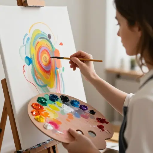 这位艺术家为她的新作品使用了充满活力的色彩调色板。