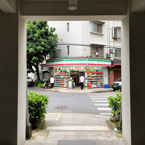 超市离我家很近。
