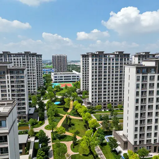 这个新的住宅区将有一个公园和一所学校。