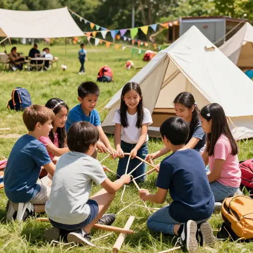 这个夏令营旨在培养孩子们的团队合作精神。