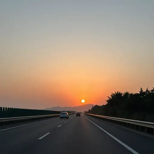 我们向西旅行。