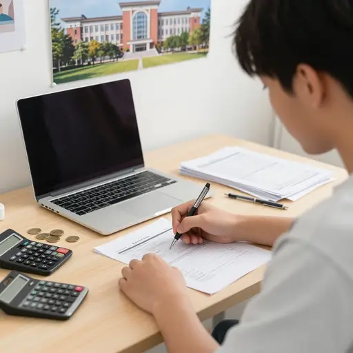 他申请了大学经济援助。