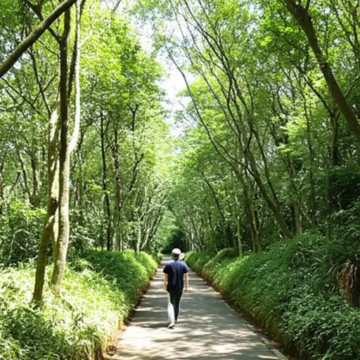 我喜欢在森林里散步。