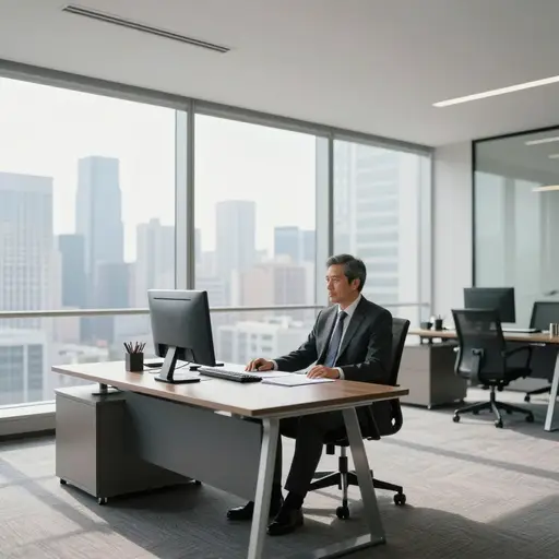 他通过不懈努力最终登上了公司高层的位置。