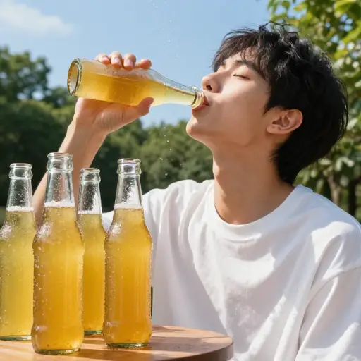 夏天我们总是喝冰镇的汽水来解渴。