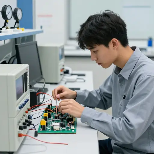 他在大学专攻电气工程。
