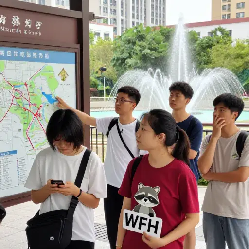 导游讲解重要路线时，他们没有在听。