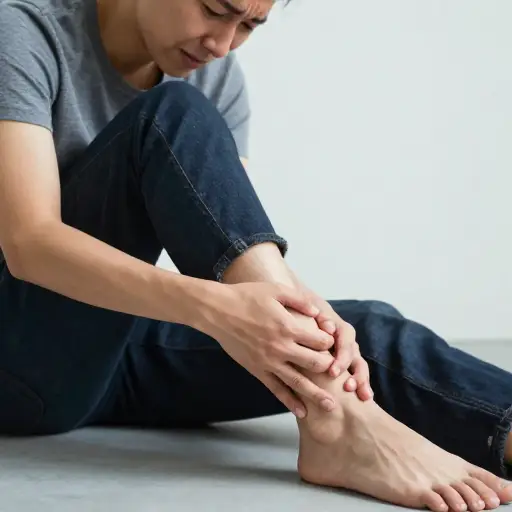 我腿麻了，站不起来。