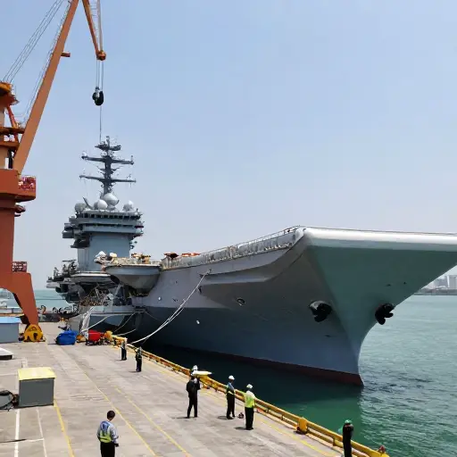 海军造船厂将于明日正式使这艘新航空母舰下水。