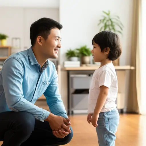 他总是对孩子非常坦诚，从不隐瞒自己的想法。