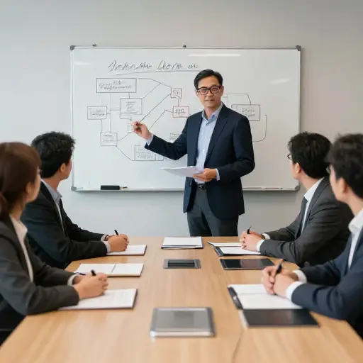 在项目会议上，约翰主动首先解决了技术问题。
