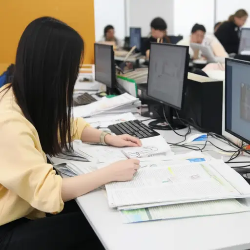 她在校报编辑部工作。