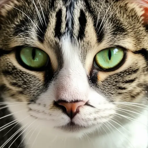 那只猫的脸上有一道像胡子一样的黑色条纹。