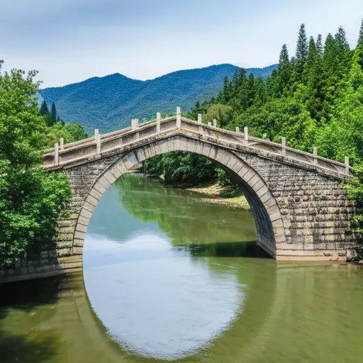 这座古老的石拱桥已经屹立了数百年。