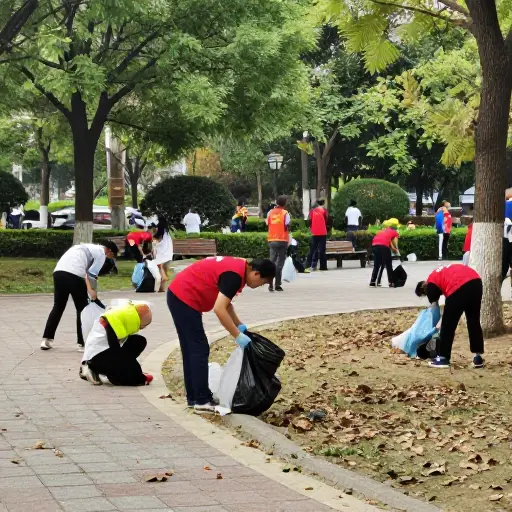 超过五十人参与了社区清洁活动。