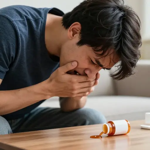 如果你吞下毒药，可能会剧烈呕吐。