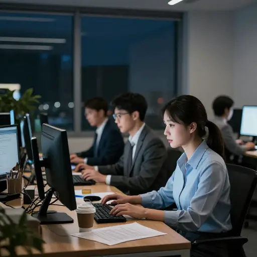 许多专业人士为了赶项目截止日期而全天候工作。