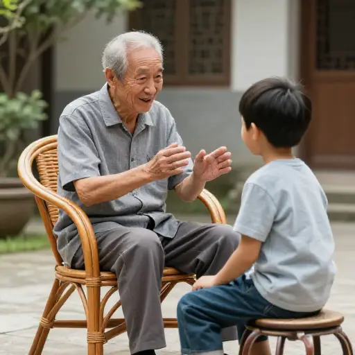 我爷爷总是在讲他小时候的故事。
