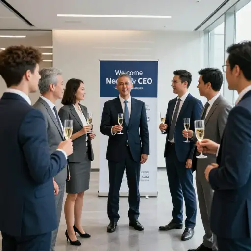公司举办了一场招待会来欢迎新CEO。