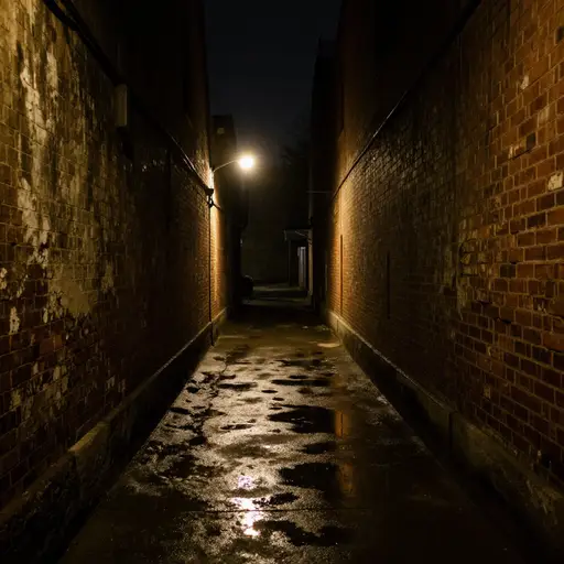 受害者在黑暗的小巷中被刺死。