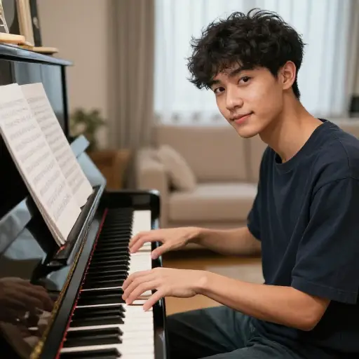 他有音乐天赋，听过一遍的歌曲就能凭记忆弹奏出来。