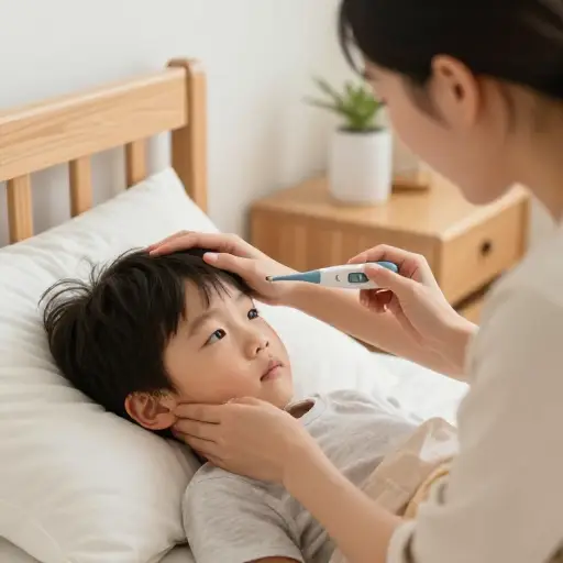 母亲对孩子健康的关心无微不至。