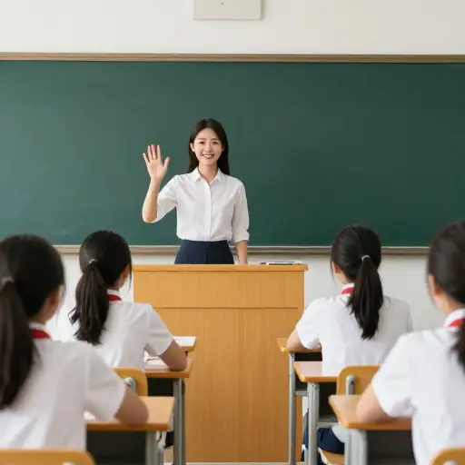 我走进教室时，老师对我说“嗨”。