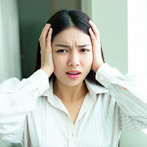突如其来的噪音让她感到心烦意乱。
