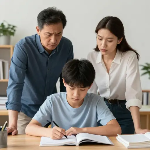 我父母经常对我施加压力，要我更努力学习。