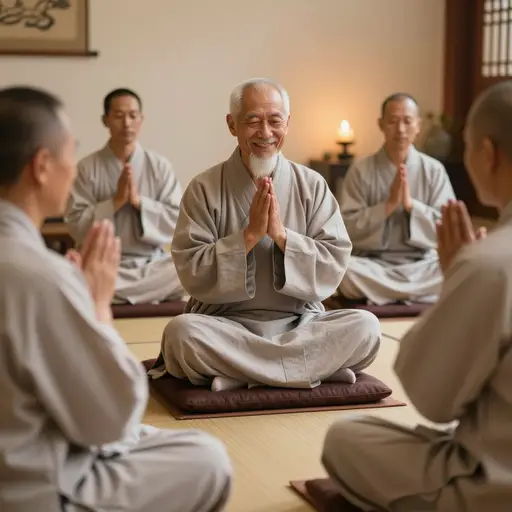 信众们因这位老上师一生的灵性教诲而无比敬仰他。