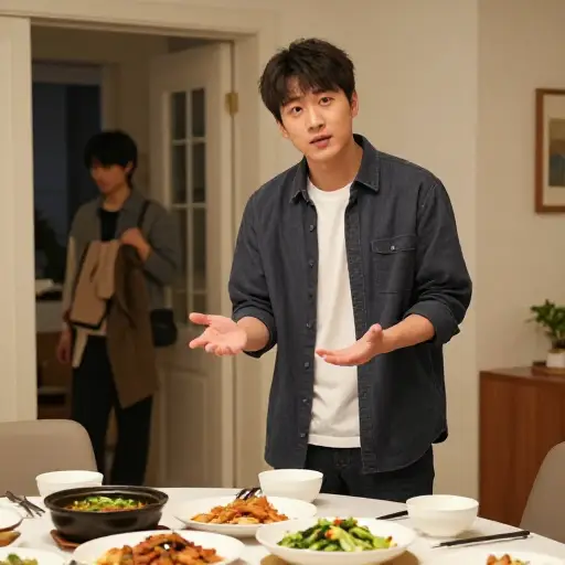 他问是否能带朋友来吃晚饭。