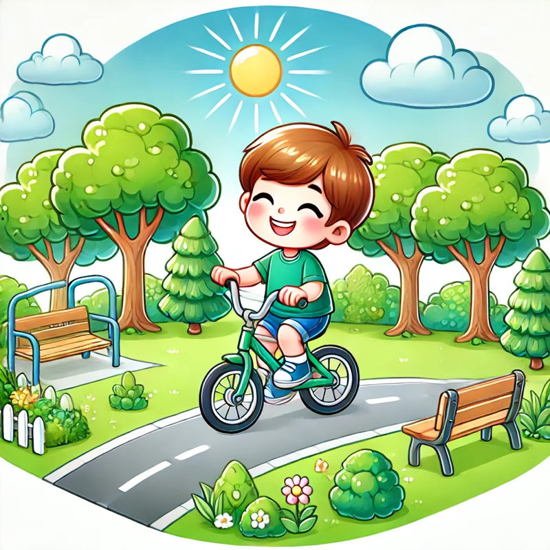上周末你做了什么？我在公园里骑了自行车。