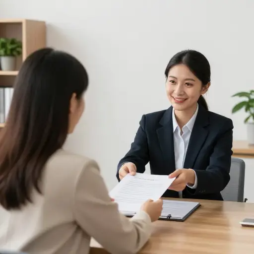 对求职者的资历印象深刻，经理当场就给了她这个职位。