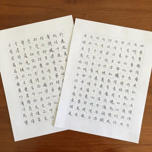 他的字写得比她的更工整。