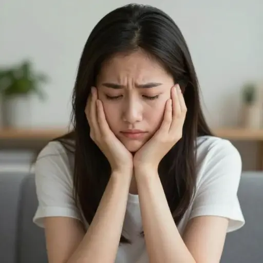她为自己的坏行为感到羞耻。