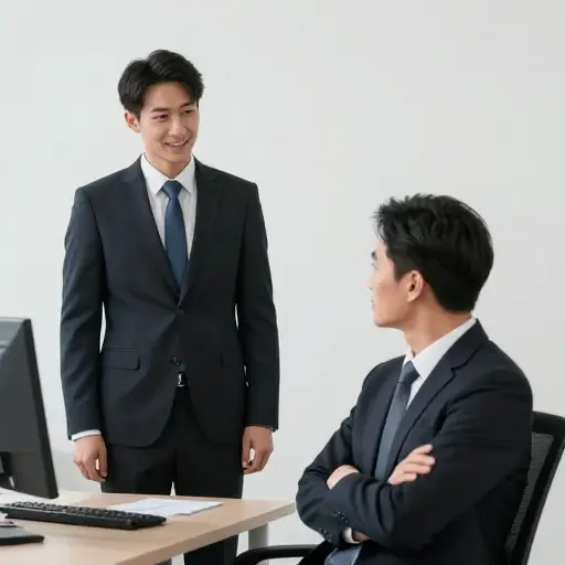 他要求加薪，但老板说："没门！"