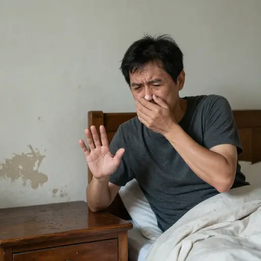 他们闻到房间里有霉味。