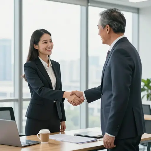 她上个月晋升到了一个高级职位。