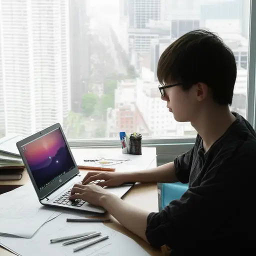 他辞掉了全职工作，现在是一名自由设计师。