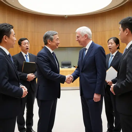 他年轻的面容掩盖了四十年的国际外交经验。