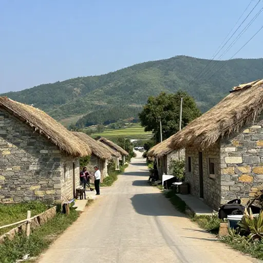 我们参观了一个乡间古雅的小村庄。