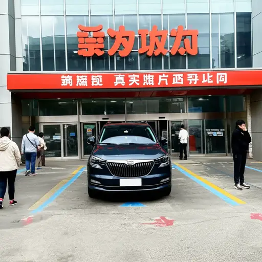 他把车停在超市门口。